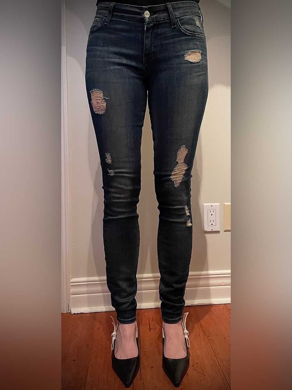 Koral Women’s Indigo Distressed Skinny Jeans